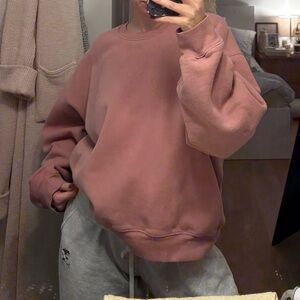 Aritzia Women's Pink Crew Neck Sweater